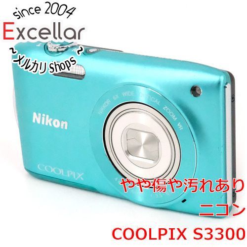 [bn:1] Nikon製　デジカメ COOLPIX S3300　グリーン/1600万画素　液晶画面いたみ