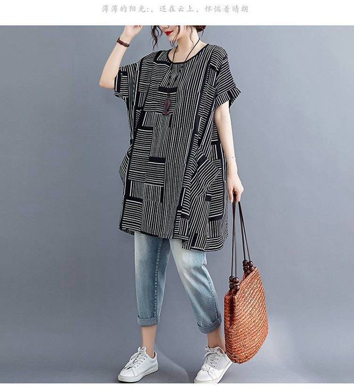 最高コスパ チュニック シャツブラウス ロングシャツ レディース 夏 半袖 5分袖 おしゃれ 半袖 チュニックワンピース 体型カバー おしゃれ ストライプ 5分袖シャツチュニックワンピース 春 夏 秋 ≪ゆうメール便配送