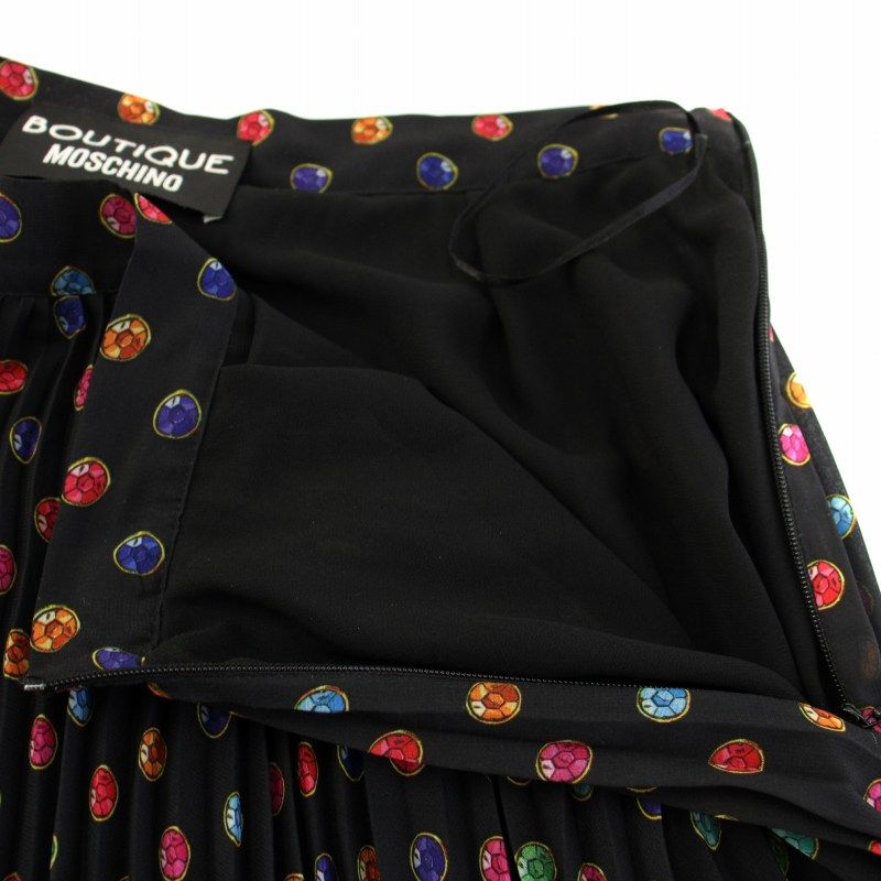 モスキーノ MOSCHINO BOUTIQUE プリーツスカート ミニ 総柄 I40