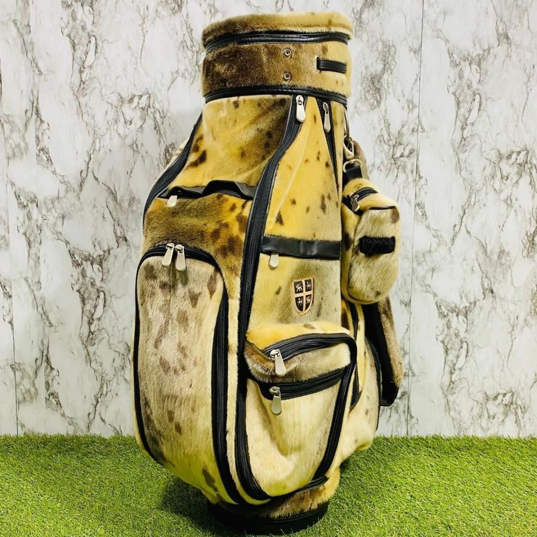 【希少品】アザラシ本革製 海豹毛皮 カート式 キャディバッグ 付属品多数 希少品】アザラシ本革製 海豹毛皮 カート式 キャディバッグ 付属品多数