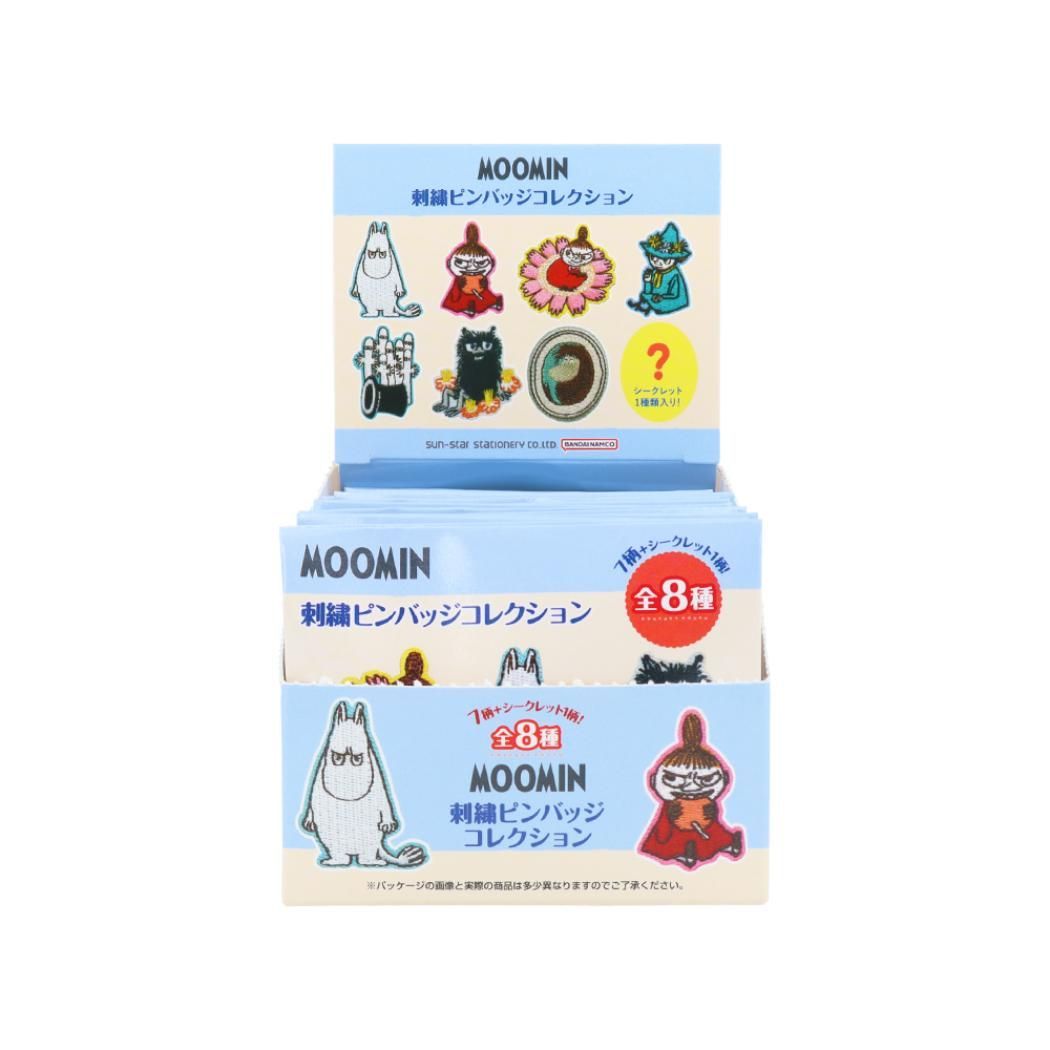 ムーミン ピンバッジ 刺繍ピンバッジ全8種 16個入セット MU2501 北欧 サンスター文具 コレクション雑貨 まとめ買い キャラクター グッズ 