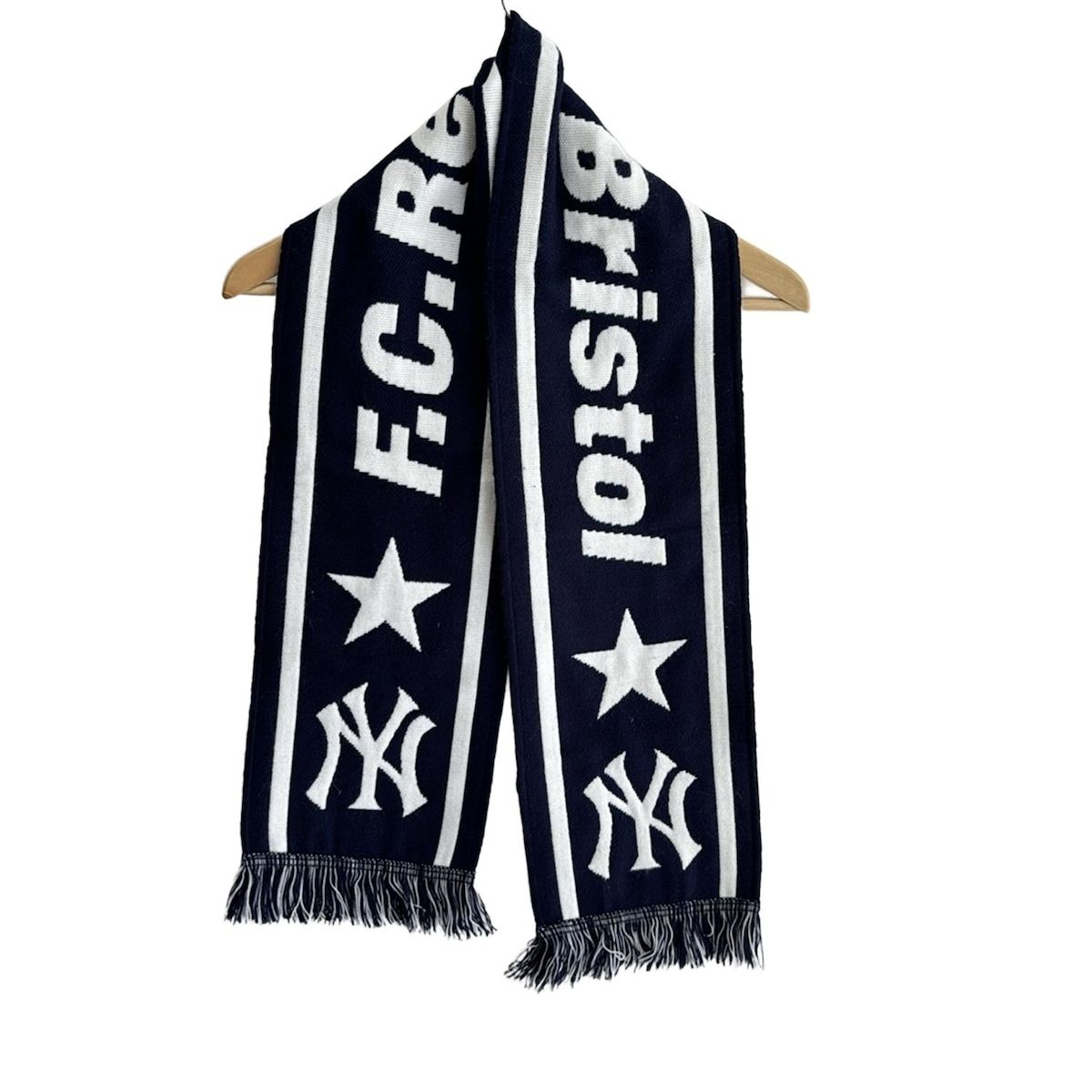 F.C.Real Bristol F.C.R.B. エフシー ルブリストル マフラー - ネイビー×白 Liga Muffler|New York Yankees|MLB|フリンジ