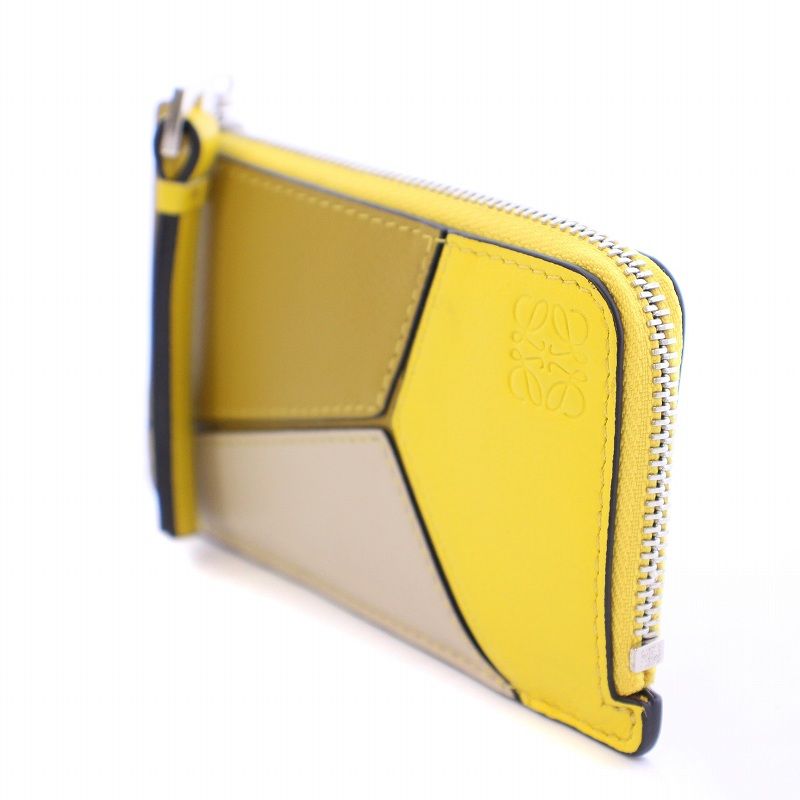 LOEWE アナグラム パズル コインケース レザー イエロー マルチカラー ロエベ LOEWE パズルコインカードホルダー カードケース カード入れ
