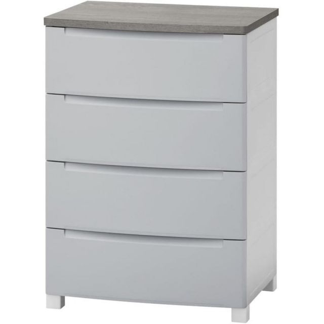 ウッドトップノックダウンチェスト 4段 KDMGー564WT ノックダウンチェスト 幅56cm 価格.com アイリスオーヤマ ウッドトップノックダウンチェスト 4段 56cm幅 KDMG-564WT ライトグレー 簡単組立 引き出し 収納 木目調 天板 リビングチェスト