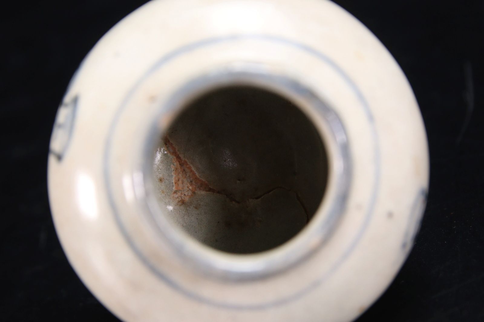 李朝 白磁製 染付鹿文小壷 6cm 花瓶 朝鮮古陶 唐物 骨董 古美術