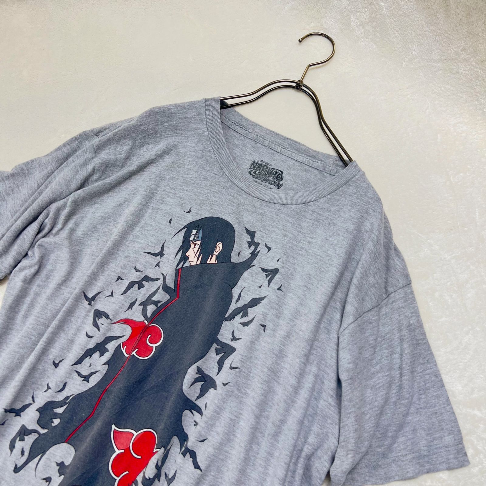 希少】ナルト公式 うちはイタチ Tシャツ XLサイズ グレー 大きいサイズ 