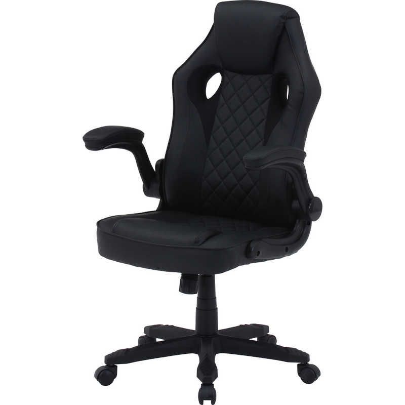 送料無料 ♥ 未開梱 不二貿易 ゲーミングチェア W655xD630xH1030～1110mm ブラック 16547