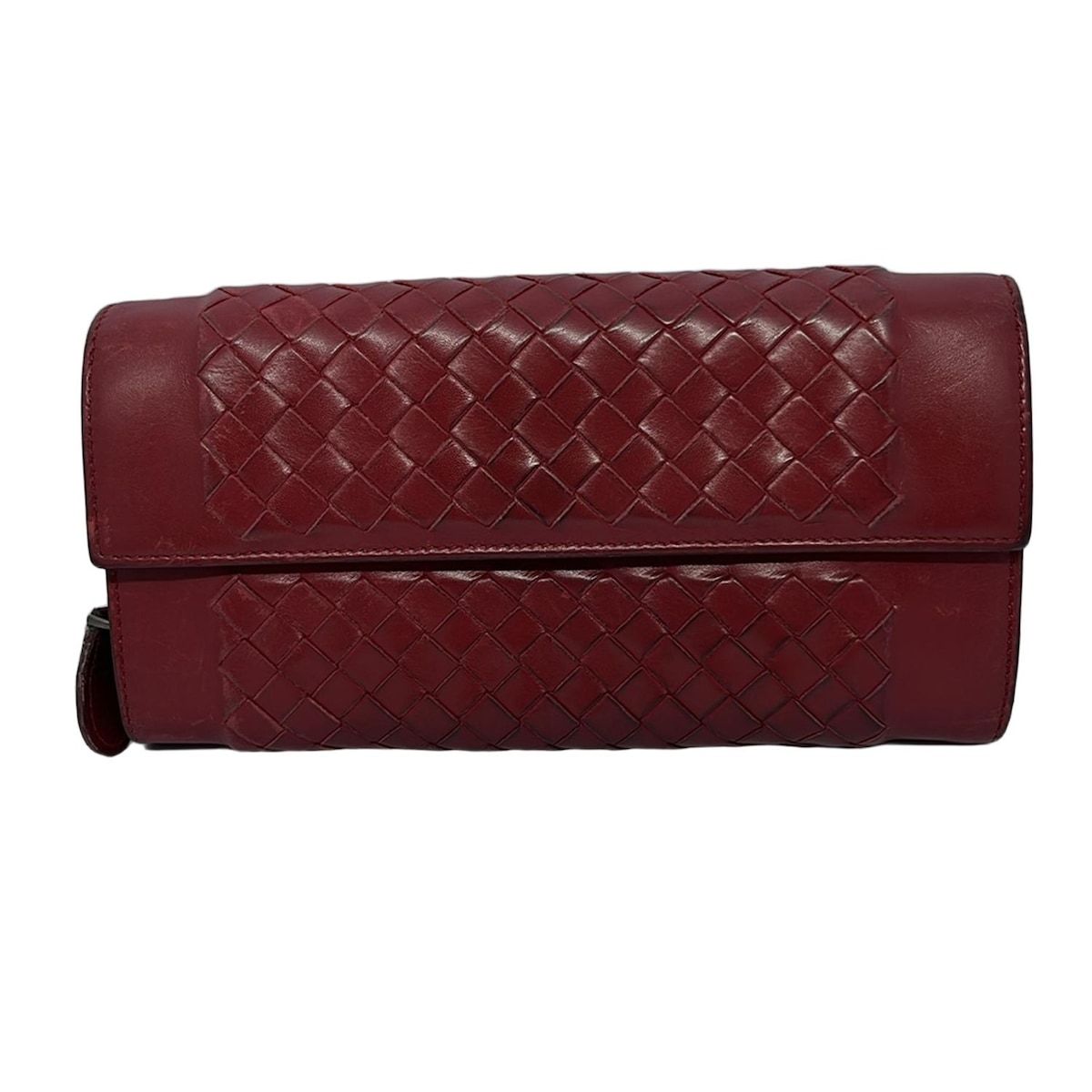 BOTTEGA VENETA ボッテガヴェネタ 長財布 イントレチャート 150509 レッド L字ファスナー レザー