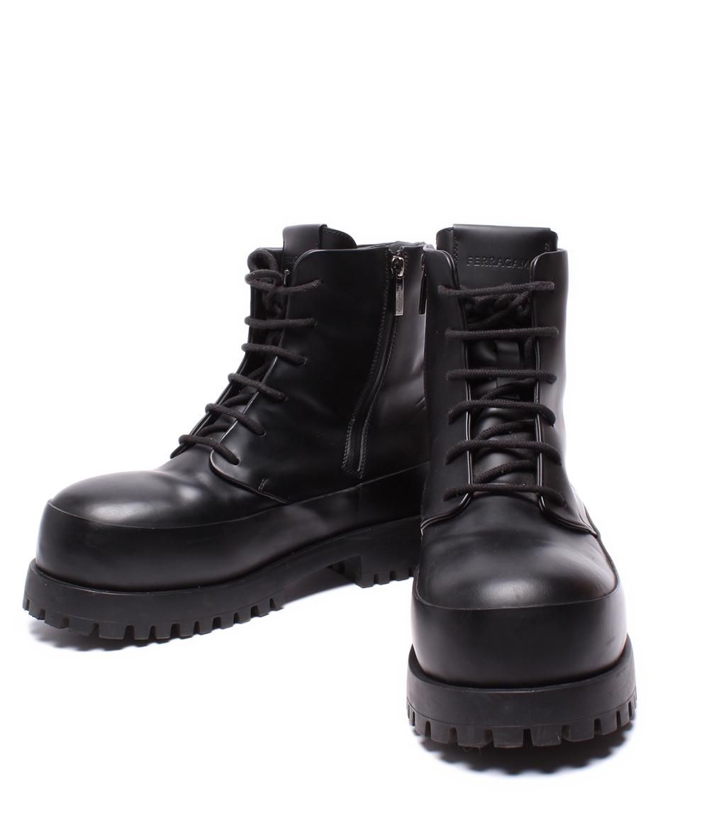 サルヴァトーレフェラガモ ショートブーツ 厚底 サイドファスナー Maxi Tongue Combat Boot メンズ SIZE 9 L Salvatore Ferragamo