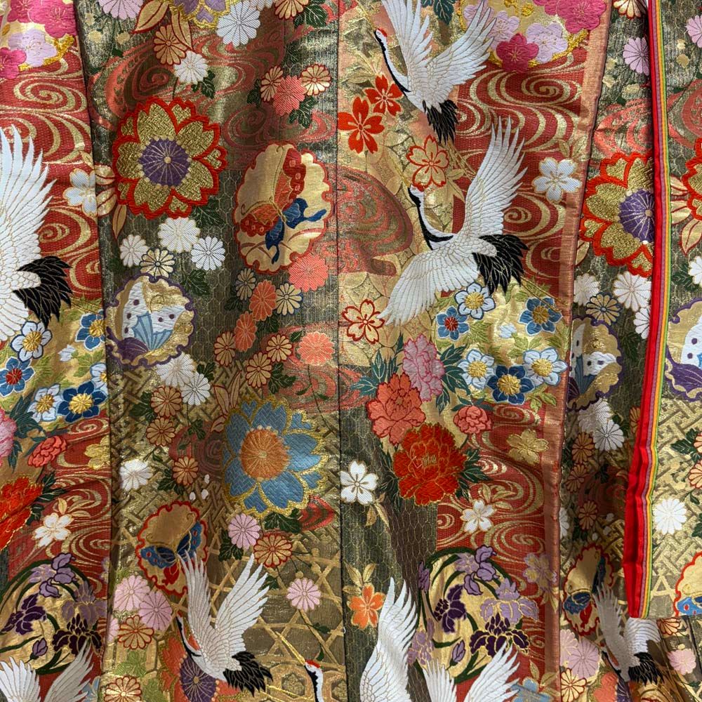 色打掛 正絹 金 観世栄夫 打掛 花嫁衣裳 婚礼 リサイクル 中古  