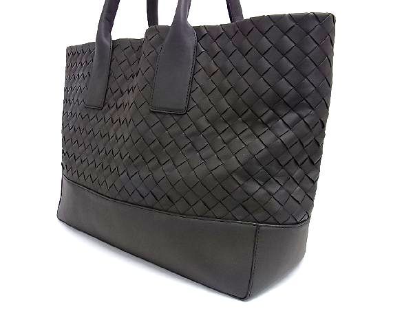 ■極美品■ BOTTEGA VENETA ボッテガヴェネタ イントレチャート レザー ショルダーバッグ トート レディース メンズ グレー系 AL3283