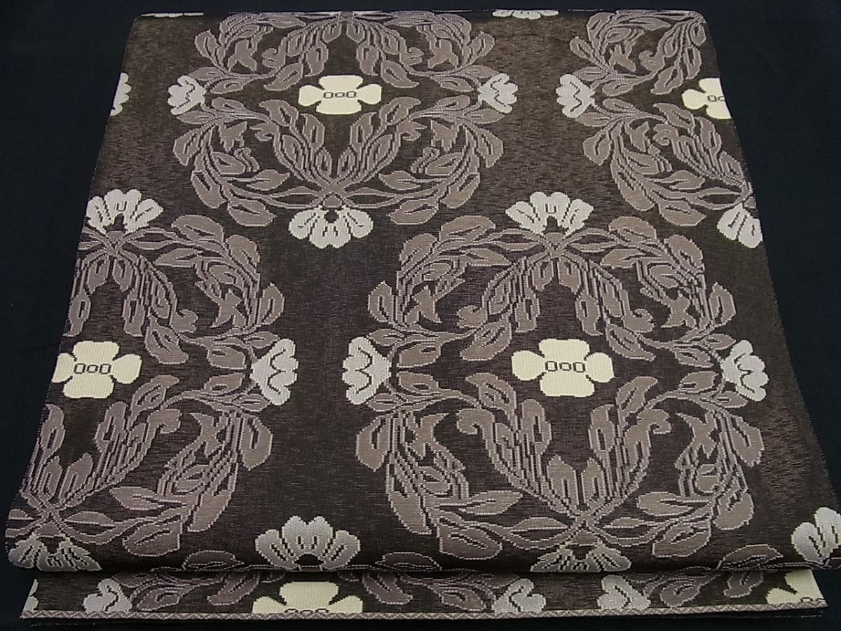 平和屋本店□最高級 人間国宝 北村武資 経錦 六通柄袋帯 蔓花華紋