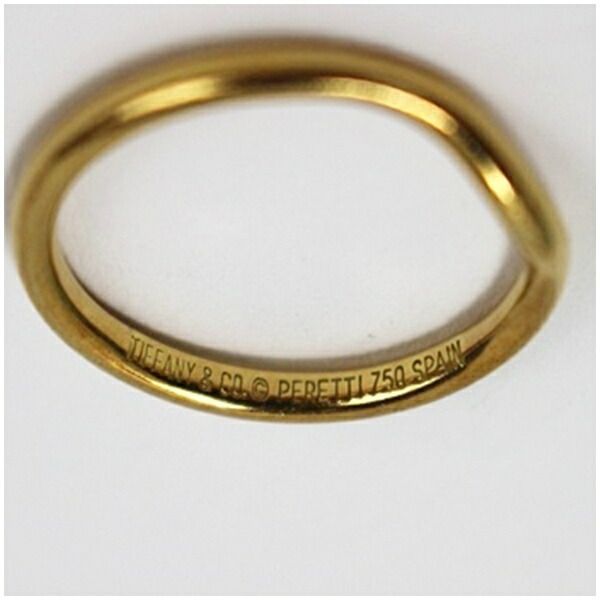 ティファニー カーブド バンド リング 13号 イエローゴールド18金 中古  
