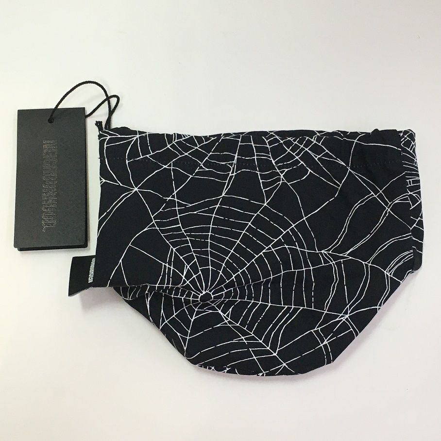 NEIGHBORHOOD SPIDERWEB DRAWSTRING BAG BLACK ネイバーフッド