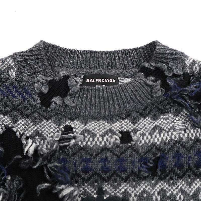 balenciaga 21aw デストロイニット BALENCIAGA バレンシアガ 21AW デストロイダメージ ロゴニット
