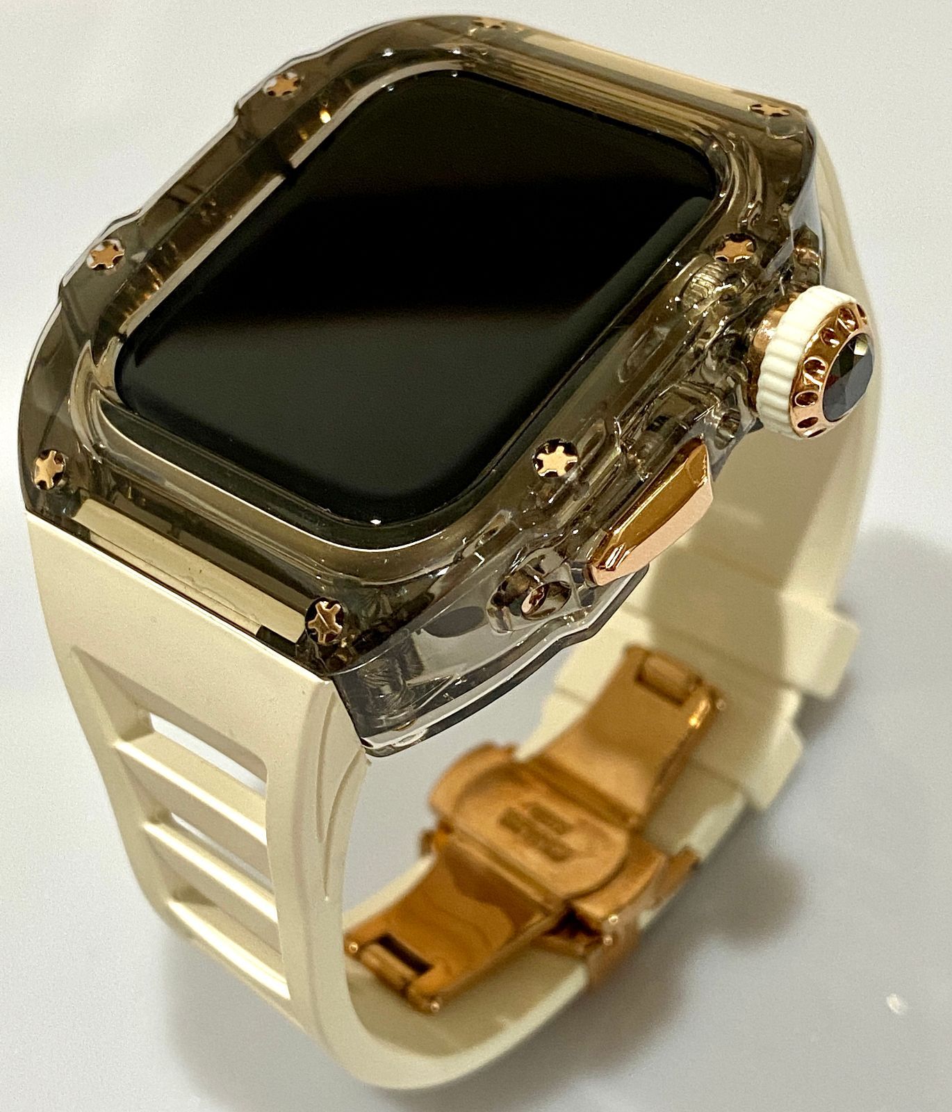 Apple Watch ケース 45mm ジルコニア メタルベルト時計