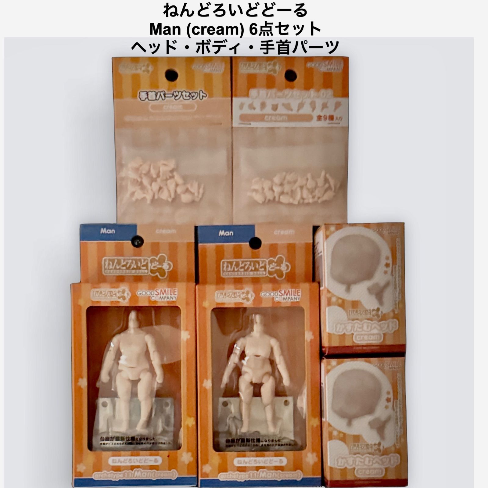 ねんどろいどどーる Man (cream) 6点セット ヘッド・ボディ・手首パーツ