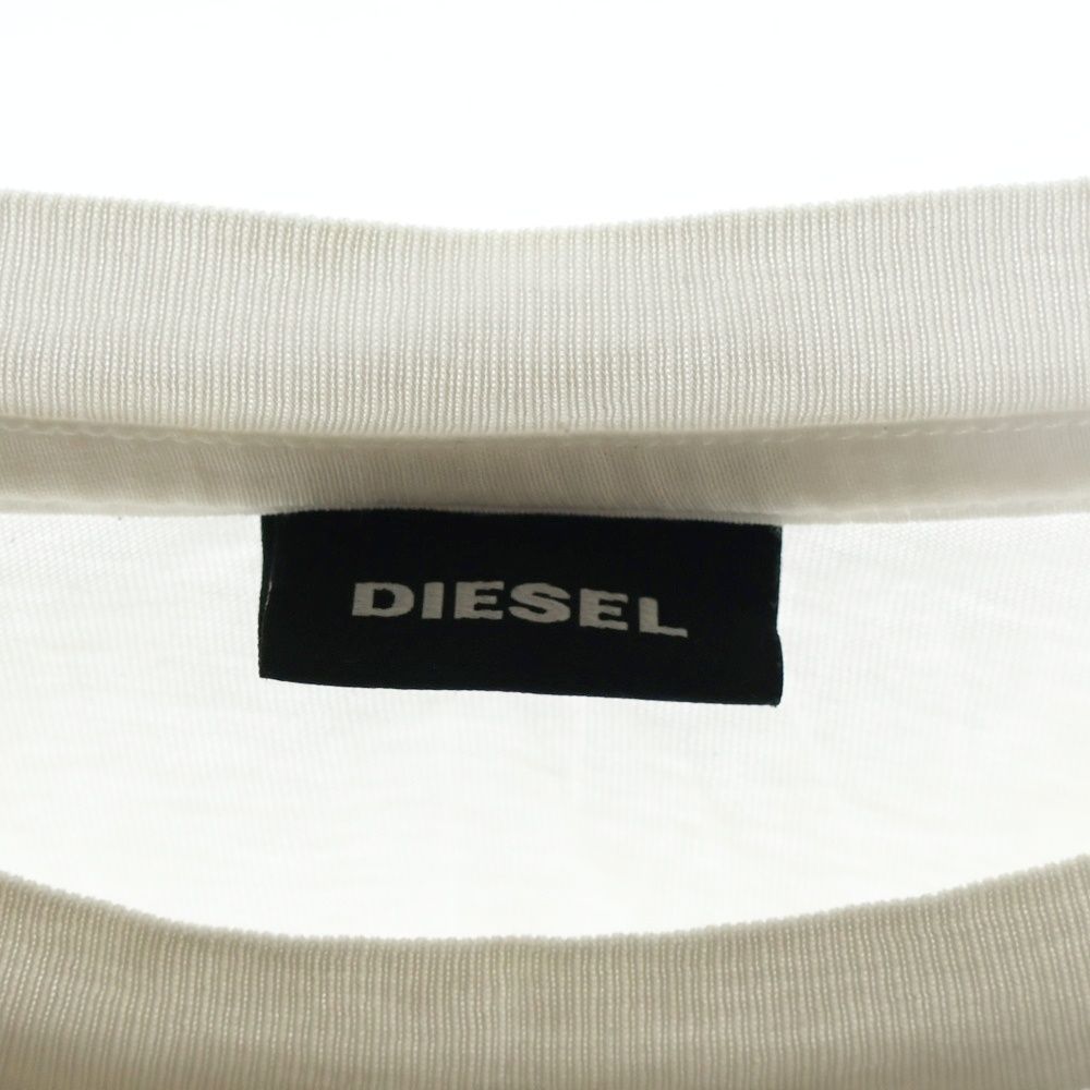3月28日まで出品予定　DIESEL ロゴプリント クルーネック ショート 長袖 DIESEL (ディーゼル) ロゴプリント クルーネック長袖Tシャツ