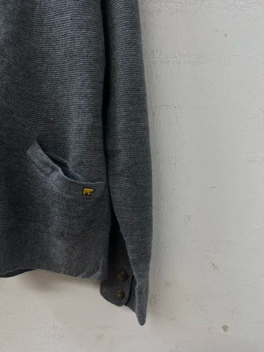  日本 ヴィンテージ G en Bear ゴールデンベア クラシック グレー ニットカーディガン ジャケット 長袖 カーディガン ボレロ アンサンブル