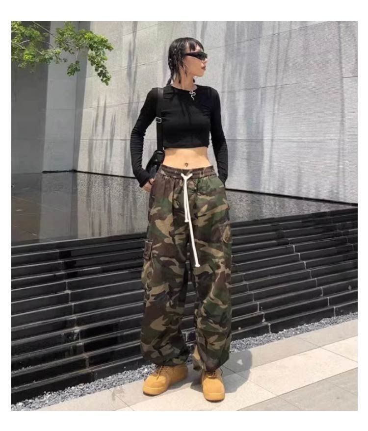 S-3XL カーゴパンツ カモフラ コットン 迷彩パンツ ダンス 迷彩