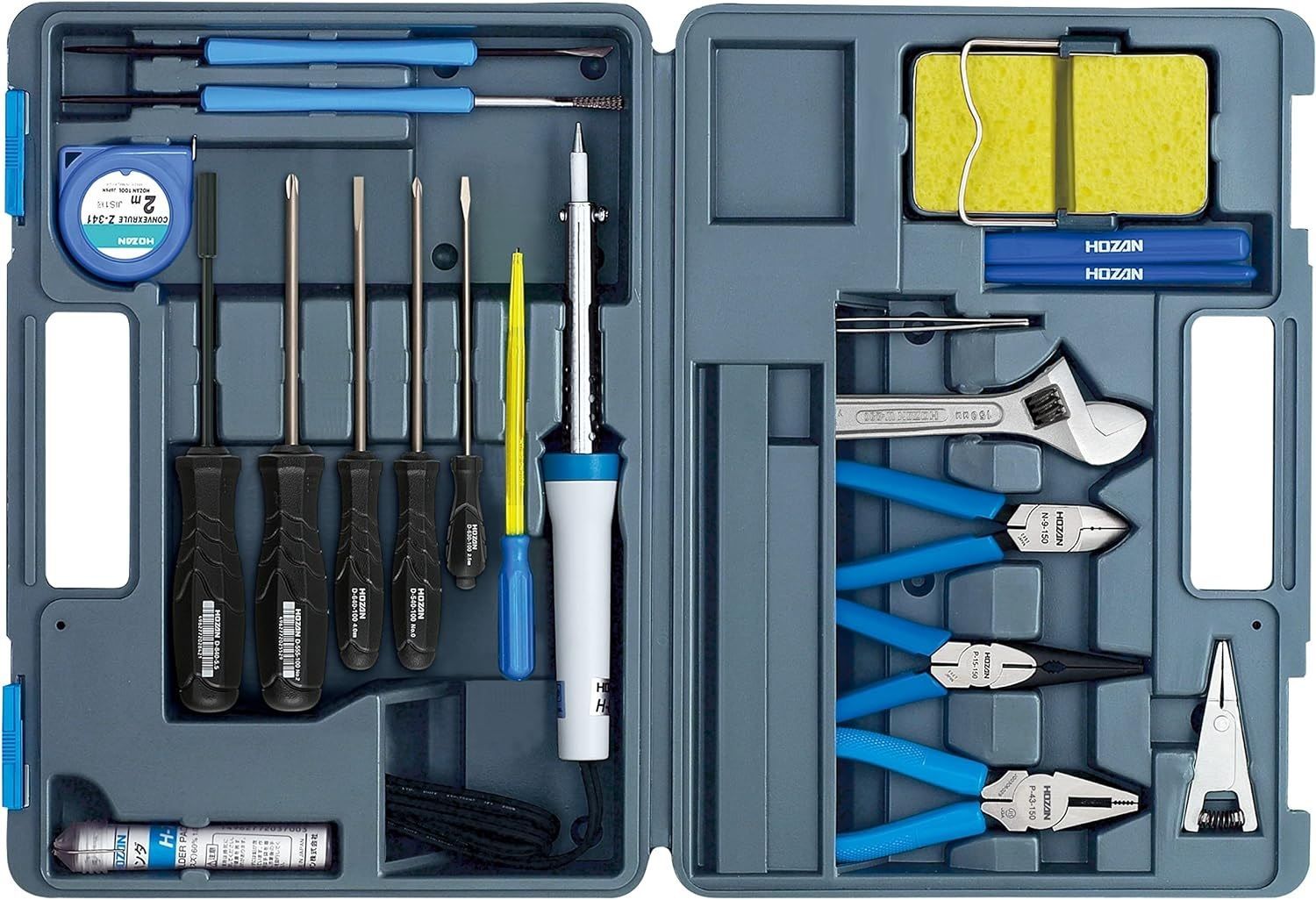 HOZAN ホーザン 工具セット 230V 20点入り S-22-230 ハンダゴテ ニッパー ペンチ ドライバー ツールケース付き 電子工作 DIY