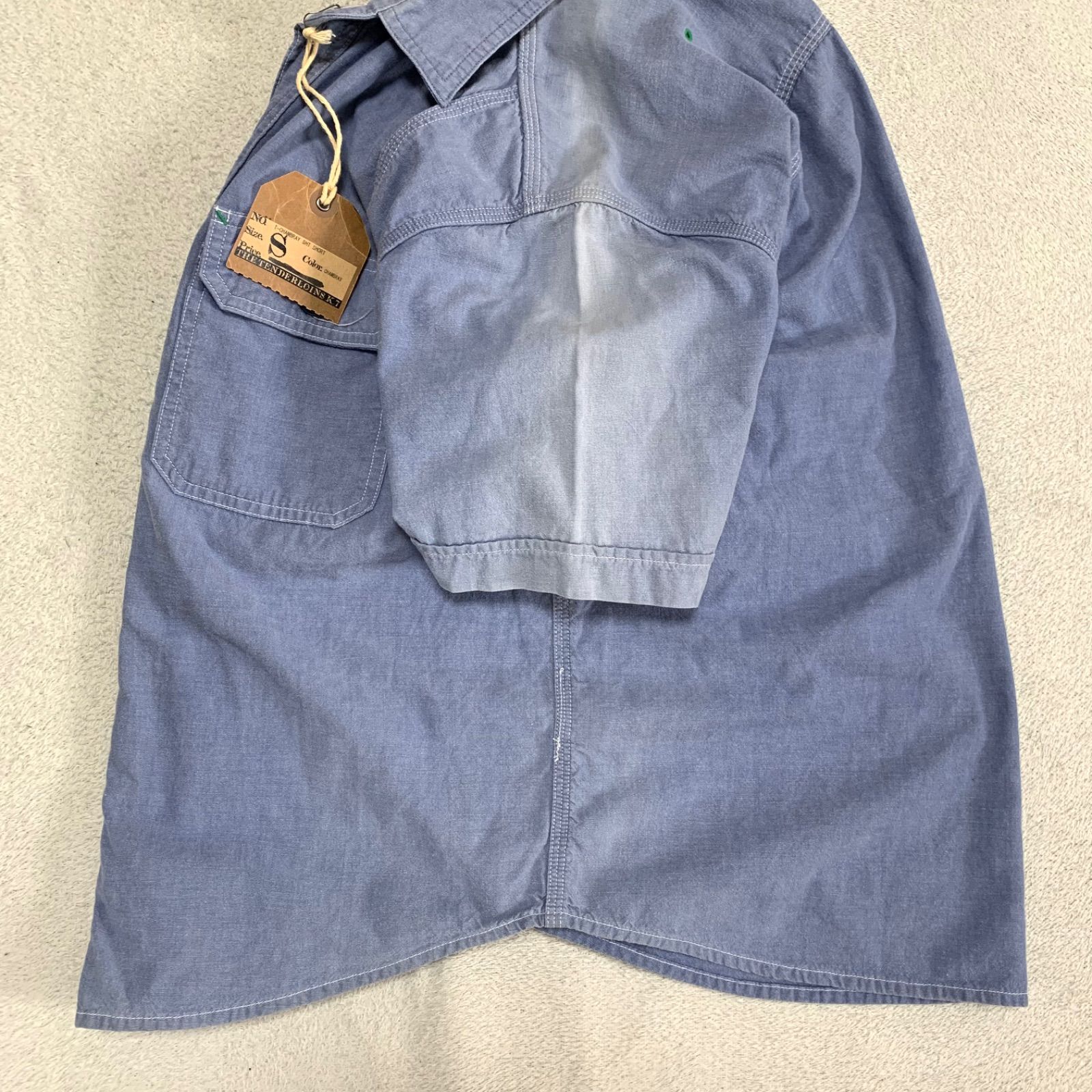 TENDERLOIN サイズM シャンブレーシャツ TENDERLOIN シャンブレーシャツ ワークシャツ タグ付 ショート