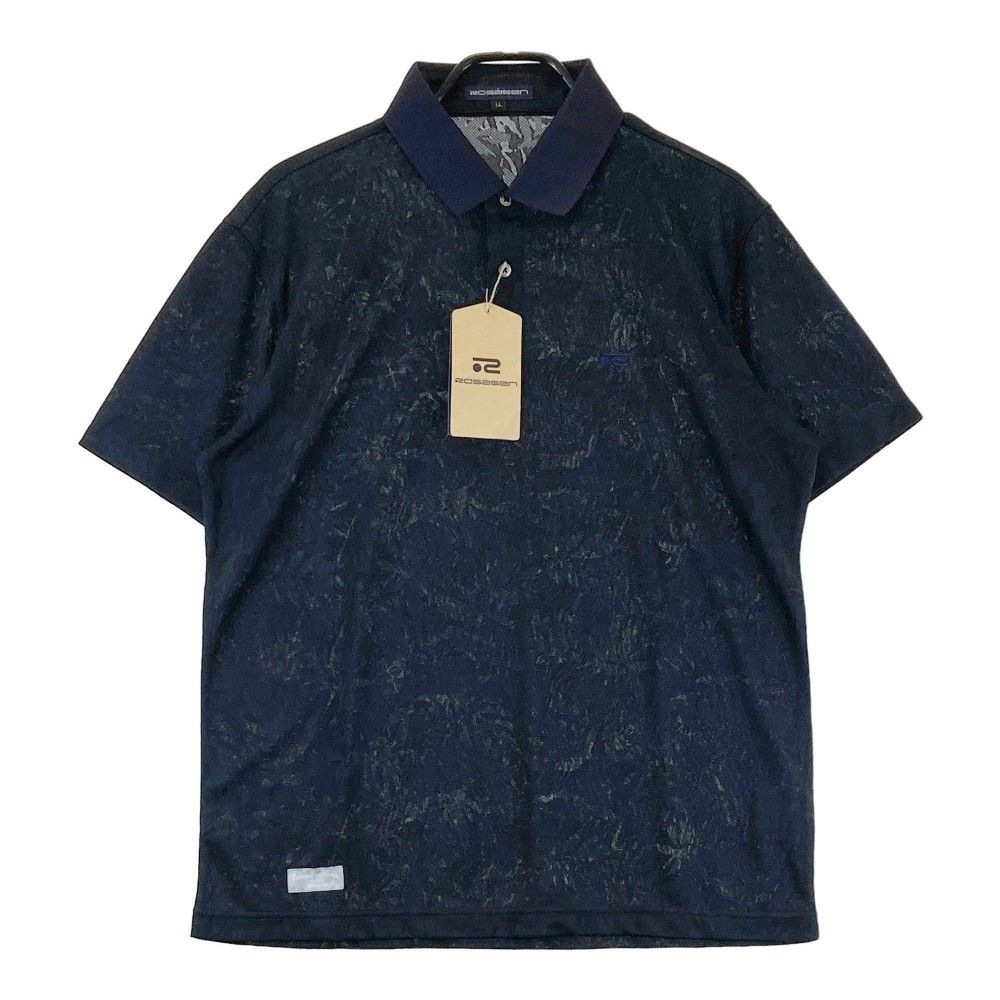 サイズ：LL ROSASEN ロサーセン  メッシュ 半袖ポロシャツ 総柄 ネイビー系 [240101433243] ゴルフウェア メンズ ストスト サイズ：LL ROSASEN ロサーセン メッシュ 半袖ポロシャツ 総柄