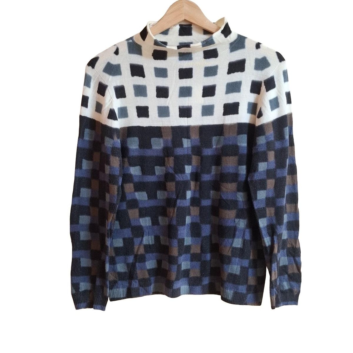 M.-KYOKO Masaki-Kyoko エムアンドキョウコ 長袖セーター サイズ2 M レディース - 黒×アイボリー×マルチ ハイネック