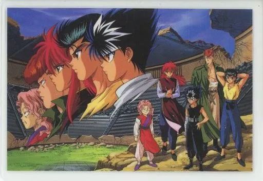 中古】キャラカード 幽助＆飛影＆蔵馬＆桑原＆幻海(闘技場) ラミネート