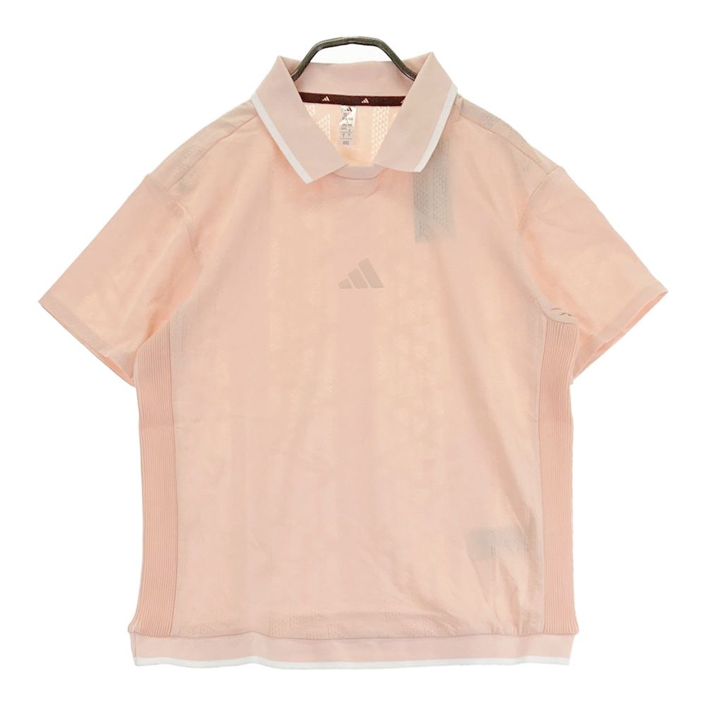 サイズ：M ADIDAS GOLF アディダスゴルフ JG1378 2025年モデル 襟付 切替 半袖Tシャツ 総柄 ピンク系 [240101475172] ゴルフウェア レディース ストスト サイズ：M ADIDAS GOLF アディダスゴルフ JG1378 2025年モデル