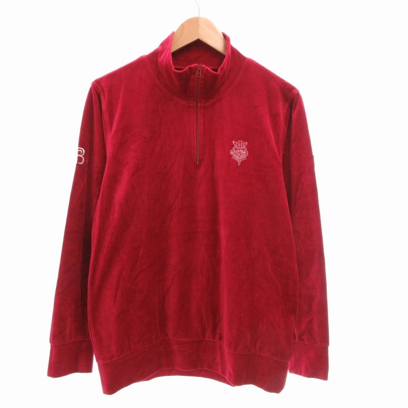 ホットプレート セール ビームスゴルフ BEAMS ハーフジップ ベロアプルオーバー GOLF メンズウェア
