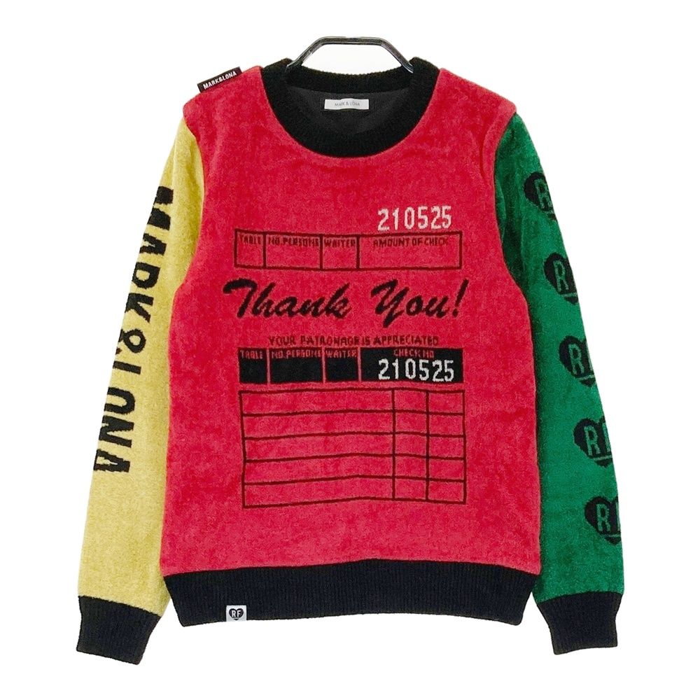 サイズ 38 MARK-LONA マークアンドロナ RICH-FAMOUS 裏地付 ニットセーター レッド系 240101524540 ゴルフウェア レディース ストスト