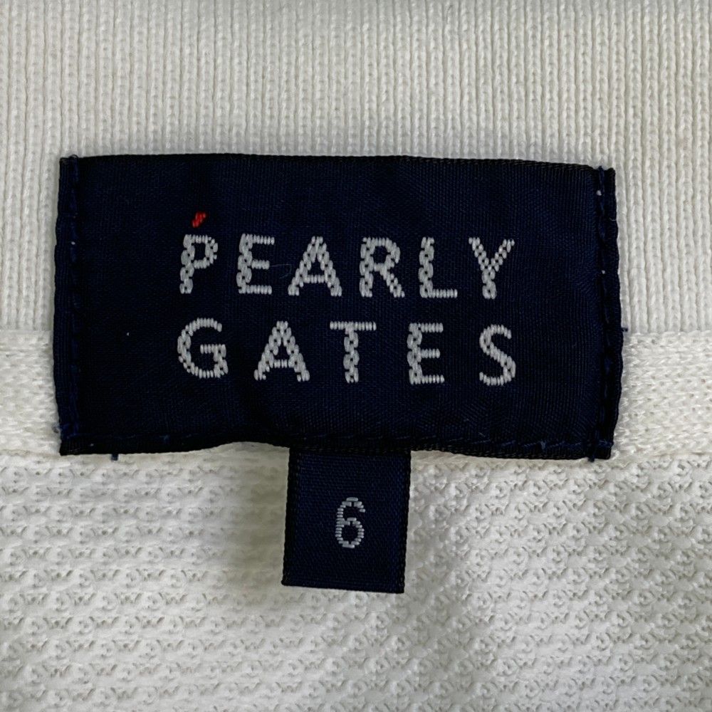サイズ：6 PEARLY GATES パーリーゲイツ  半袖ポロシャツ 二段ロゴ刺繍 総柄 ホワイト系 [240101413553] ゴルフウェア メンズ ストスト サイズ：6 PEARLY GATES パーリーゲイツ 半袖ポロシャツ 二段