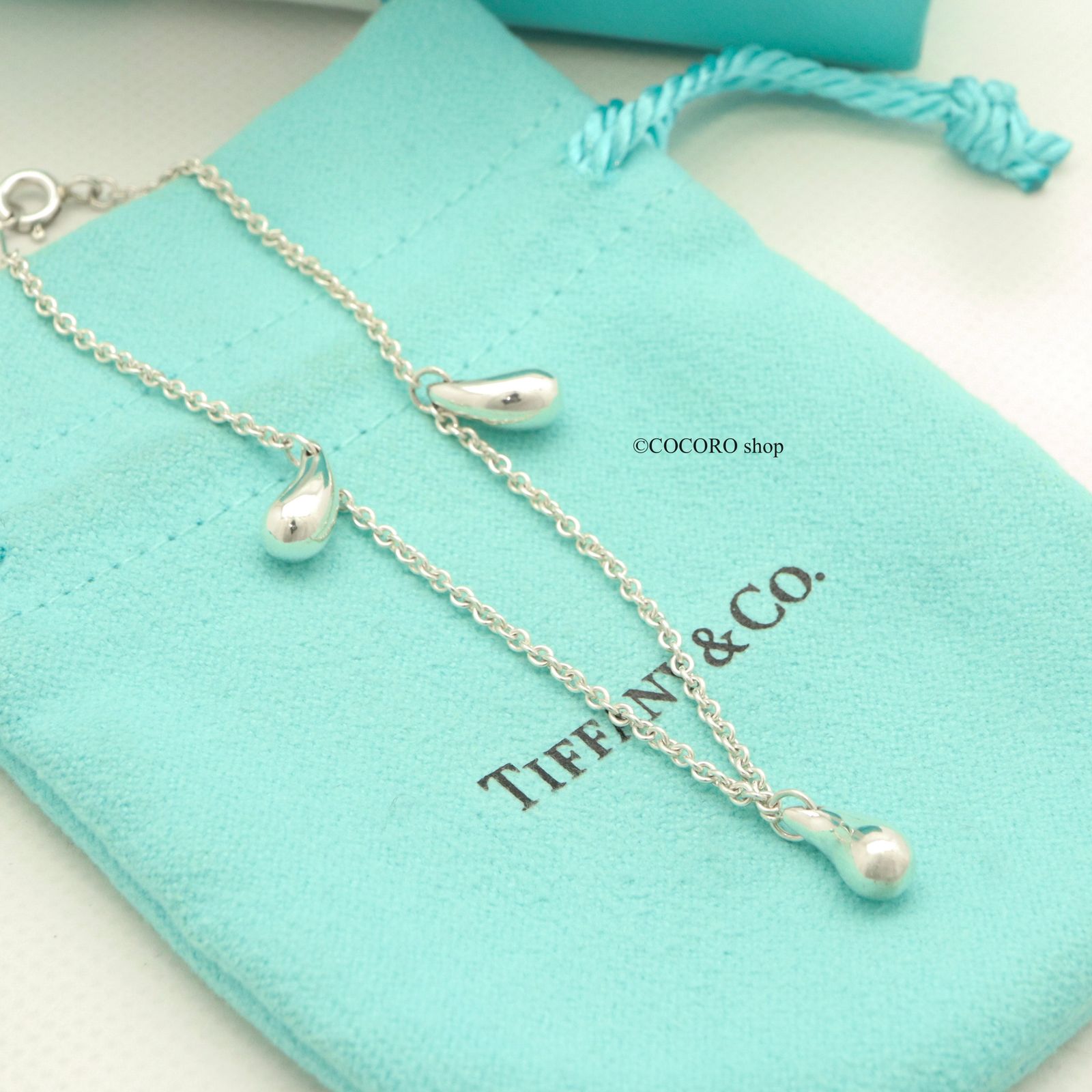 Tiffany ペレッティ トリプルドロップ ブレスレット 美品】ティファニー TIFFANY&Co. 3 連 ティアドロップ エルサ
