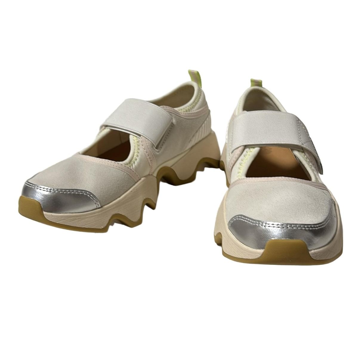 SOREL ソレル スニーカー 24 レディース - アイボリー×ライトピンク×シルバー ベルクロ|インソール取外し可 レザー