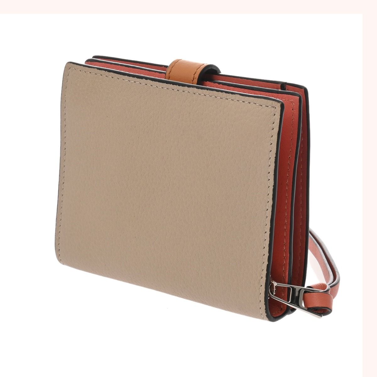 ロエベ コンパクトジップウォレット ライトオーツ ハニー 二つ折り