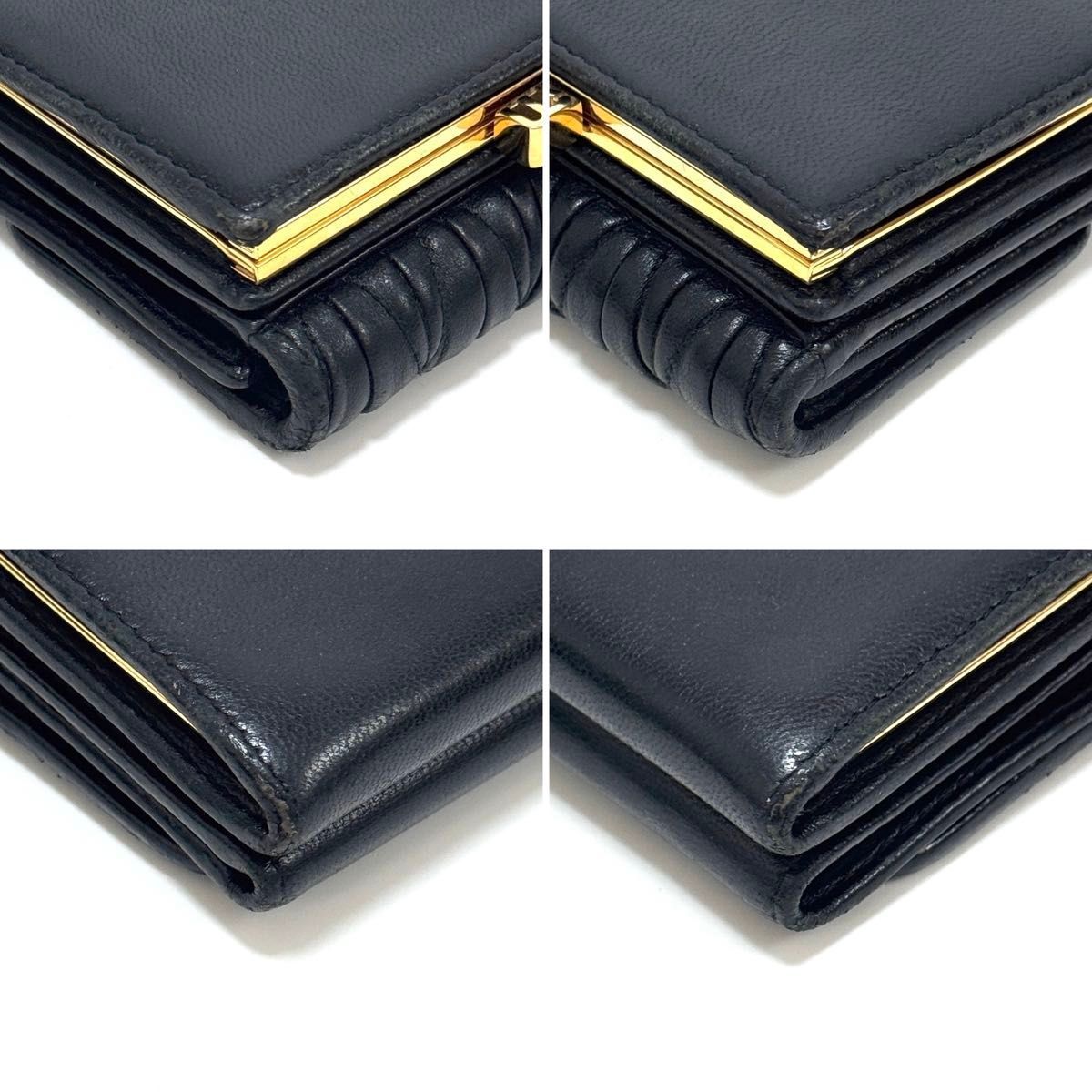 ミュウミュウ 三つ折り財布 コンパクトウォレット wallet 黒 ブラック 