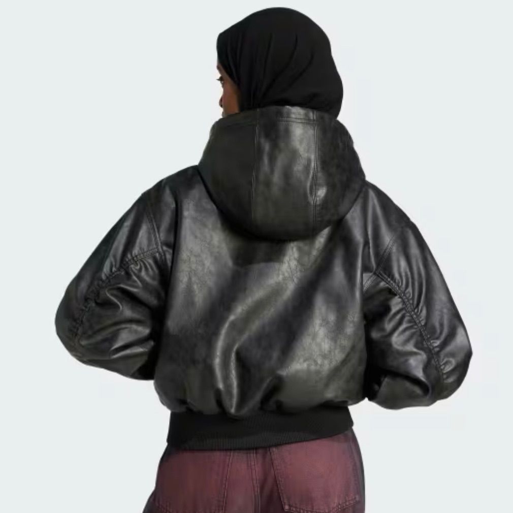 新品M】ADILENIUMシーズン3 ビンテージ　フェイクレザージャケット　黒白 adidas - 新品M】ADILENIUMシーズン3 ビンテージ フェイクレザー