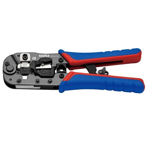 KNIPEX クニペックス ウエスタンプラグ圧着ペンチ 8ピン コンフォート 全長190mm パック入 9751-13SB