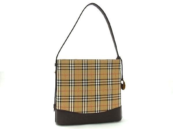 □新品同様□ BURBERRY バーバリー ノバチェック キャンバス×レザー