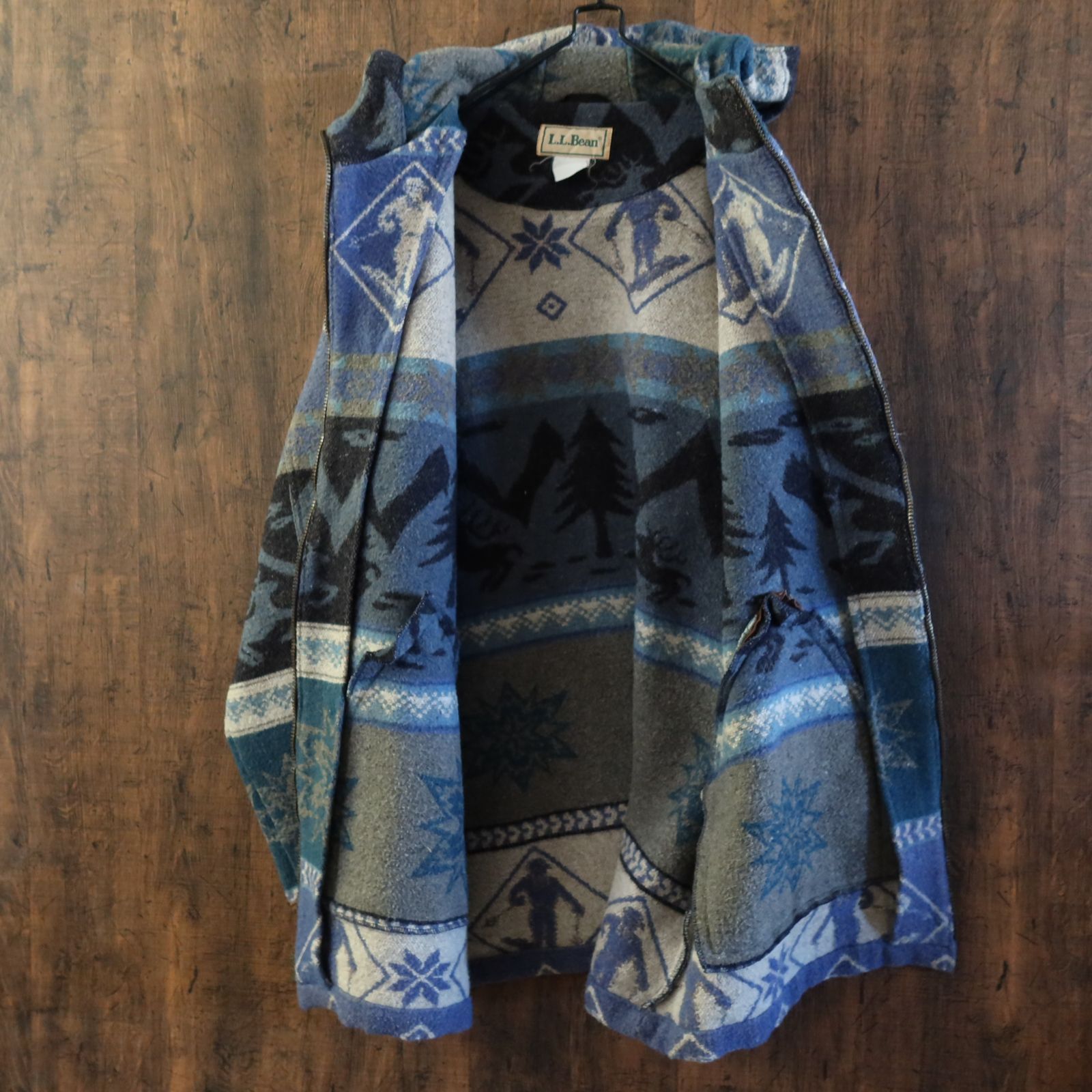 80s～ レア希少☆L.L.Bean エルエルビーン ノルディック ウールコート 