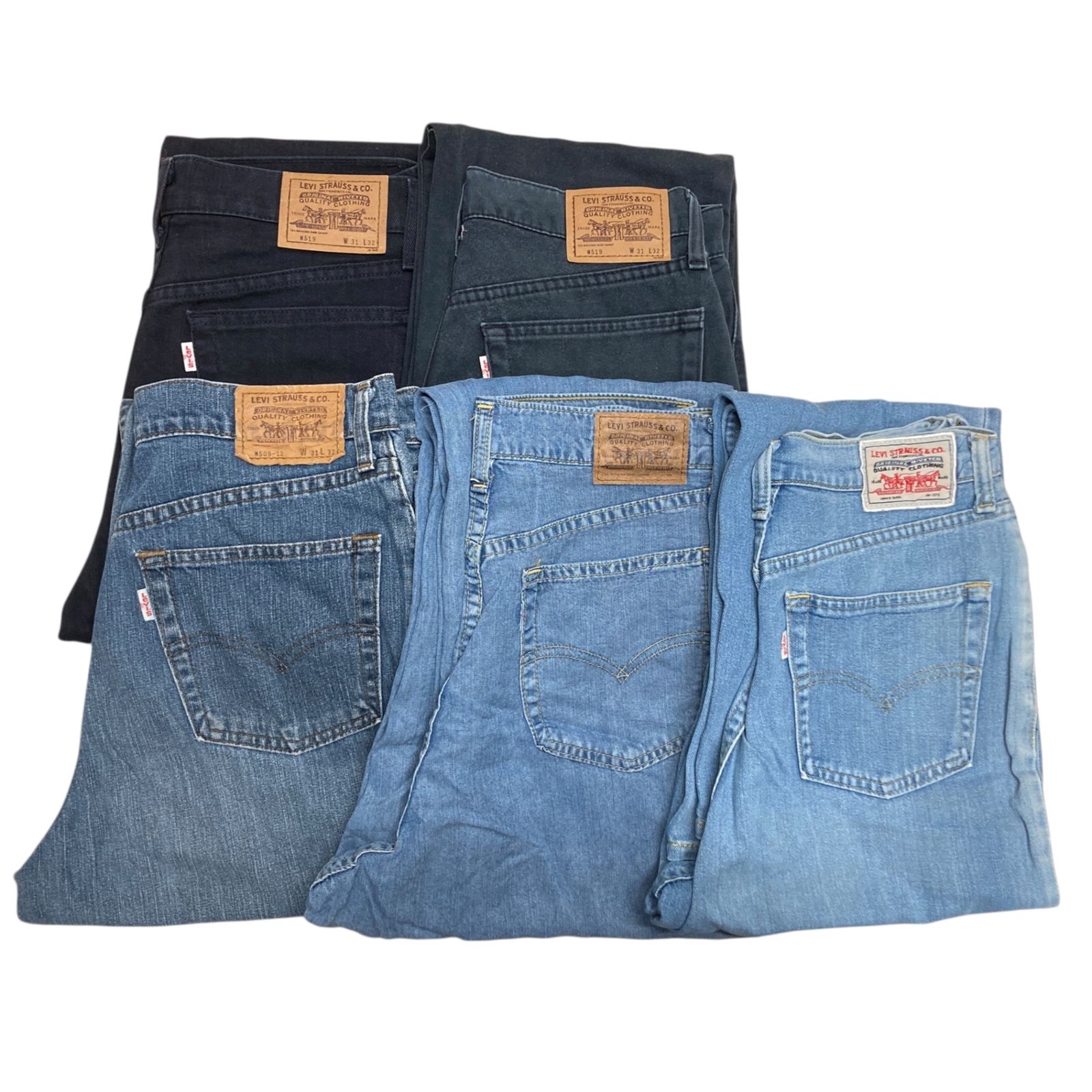 LEVIS リーバイス デニム レディース 5本まとめ 古着 左上 綿 右上 綿 左下 綿 左中 テンセル 右下 レーヨン60% 綿40% B0429WU537-1