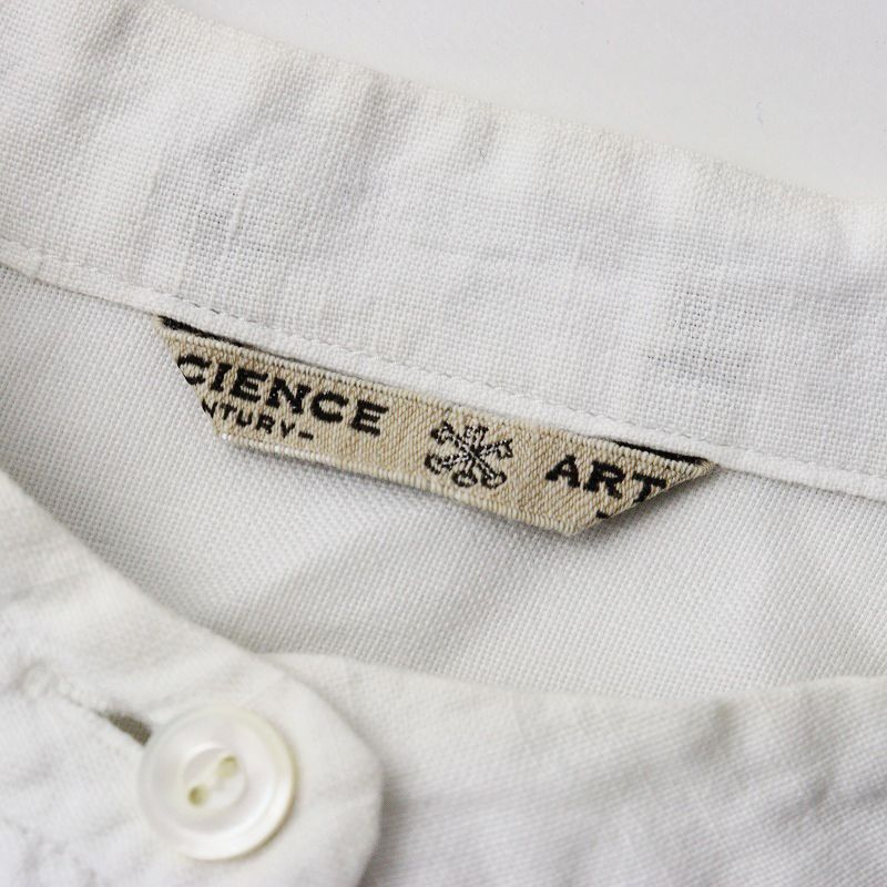 アーツアンドサイエンス ARTS-SCIENCE コットン リネン バンド シャツ ワンピース 1|オフホワイト トップス 長袖