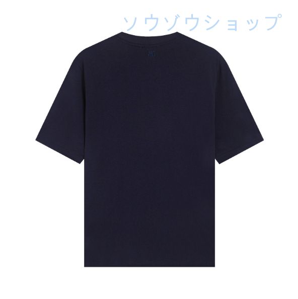 値下げ 新品未使用 Amiparis アミパリス Tシャツ 半袖 男女兼用 紺色 - メルカリ