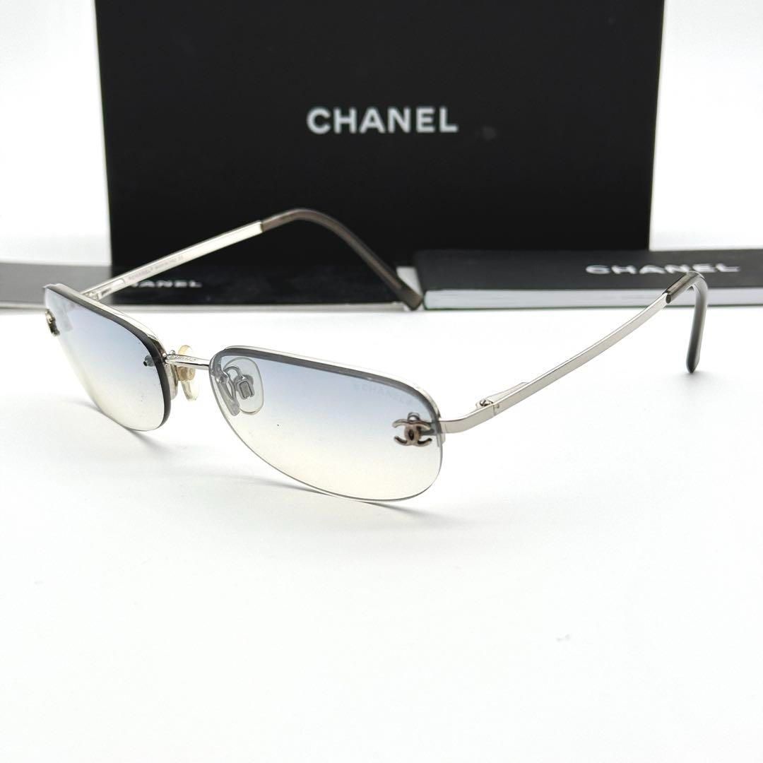 CHANEL サングラス 4099 リムレス 人気 グラデーション ブルー ココ