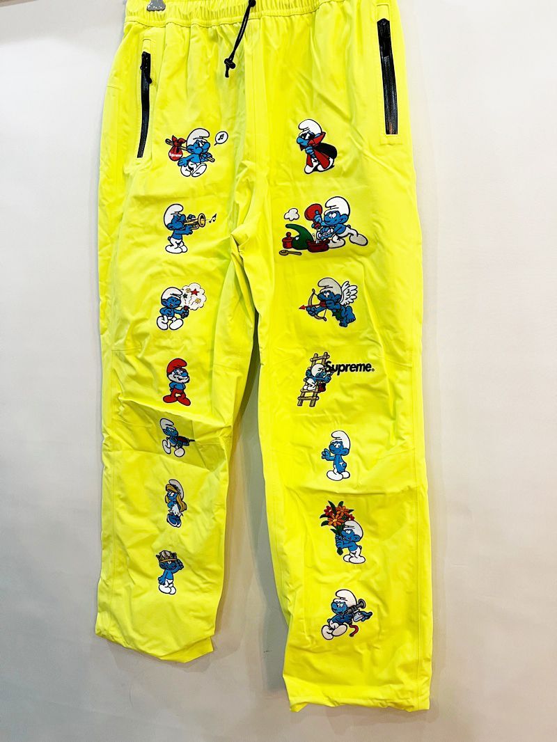 Supreme/シュプリーム Smurfs GORE-TEX Pant スマーフ刺繍ナイロンパンツ Bright Yellow メンズ Mサイズ