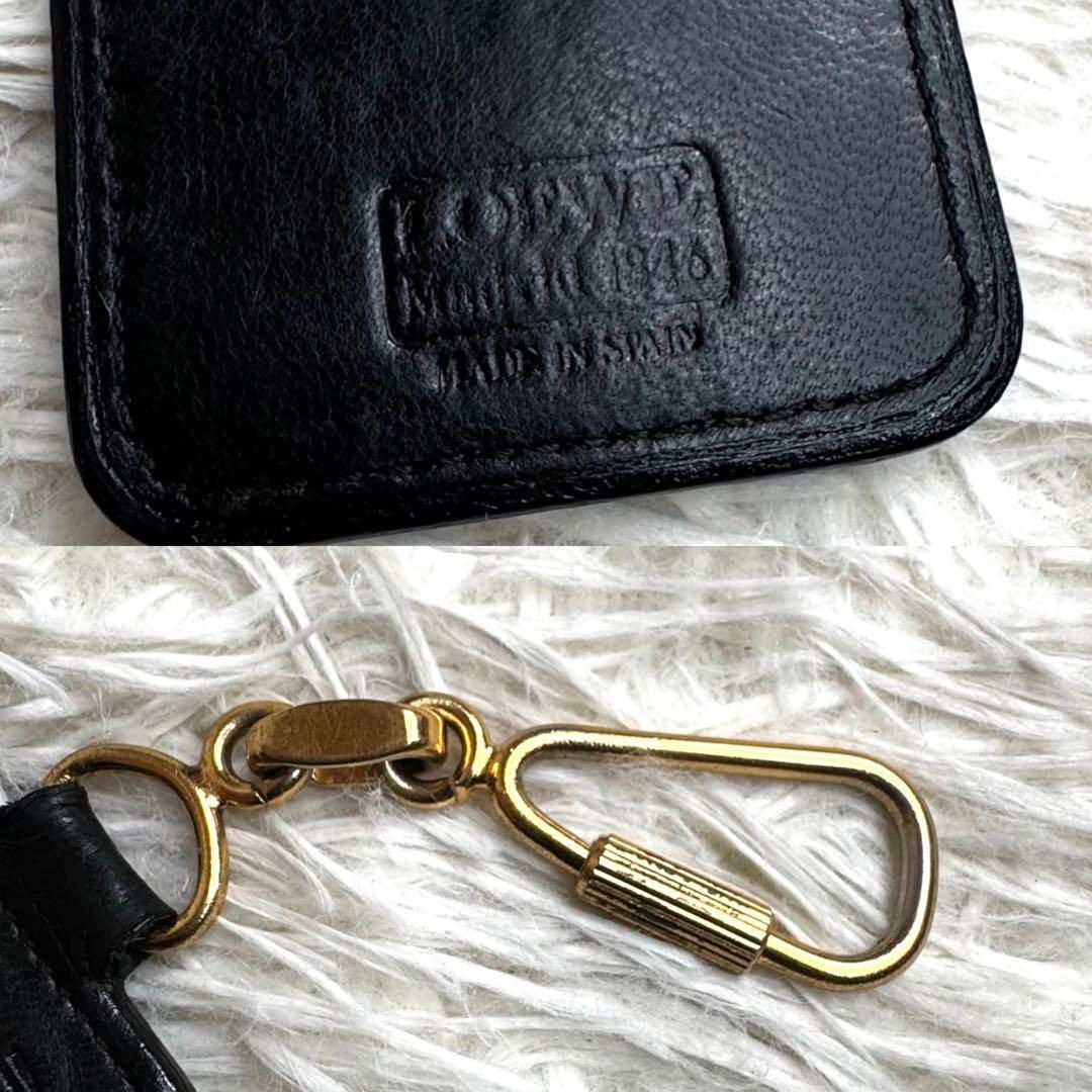 LOEWE ロエベ スクエアエンボスアナグラムキーホルダー ブラック