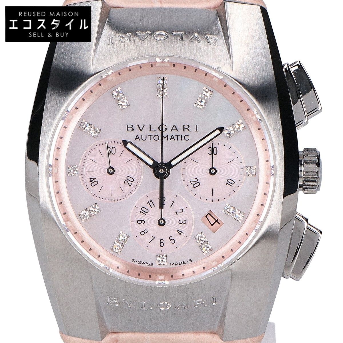 BVLGARI ブルガリ EG35SCH エルゴン クロノグラフ ダイヤモンド ピンクシェル 自動巻き