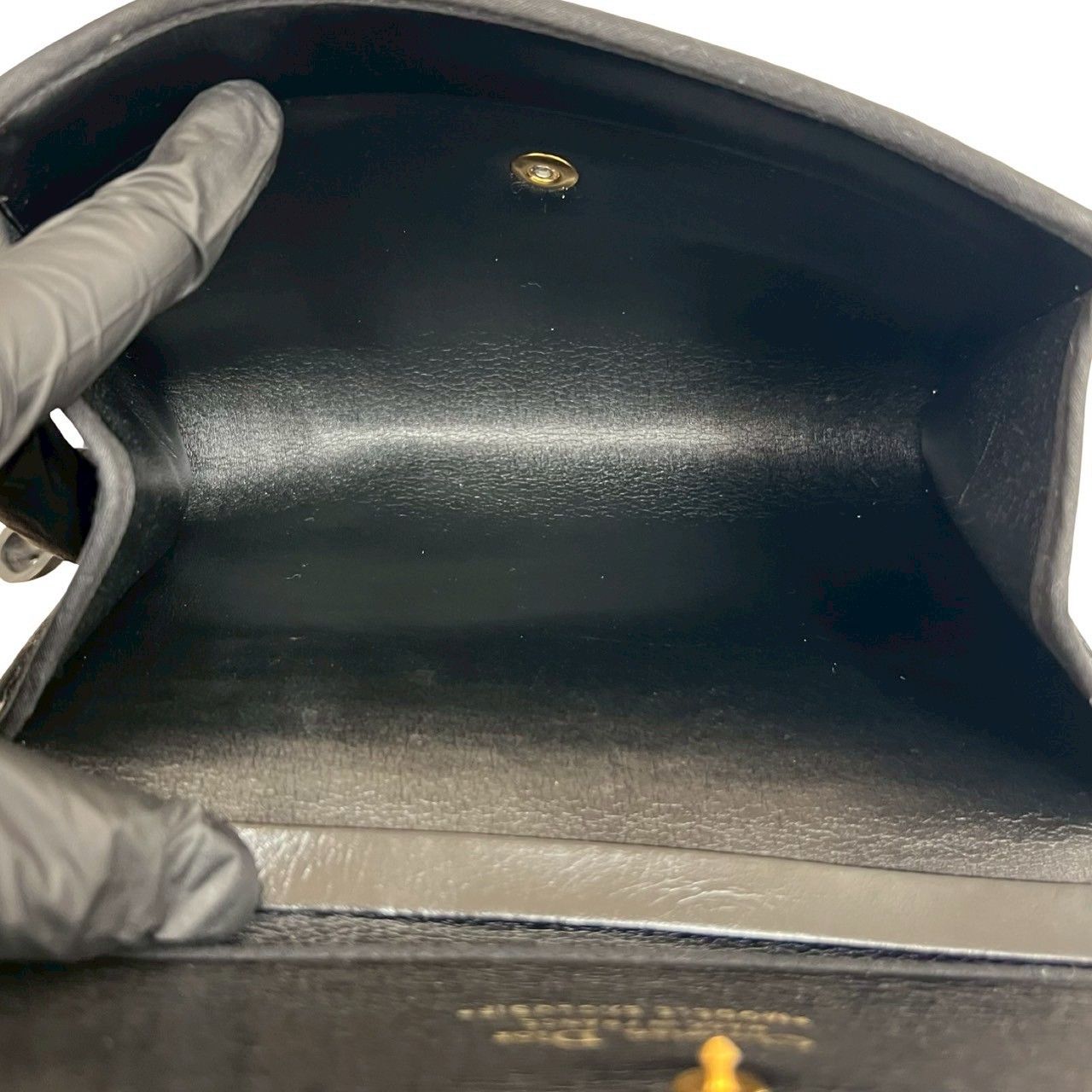 極 美品 箱付き Christian Dior ディオール ロゴ 金具 ベロア チェーン  