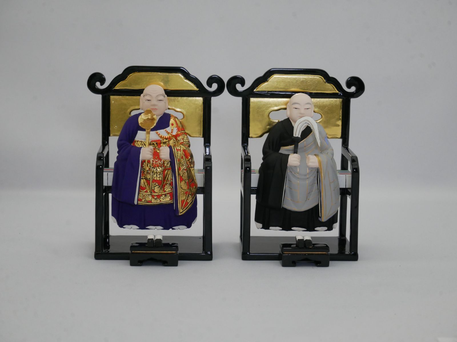 仏像 曹洞宗 脇侍 高祖 太祖 1.8号 上中七 彩色 1対 み